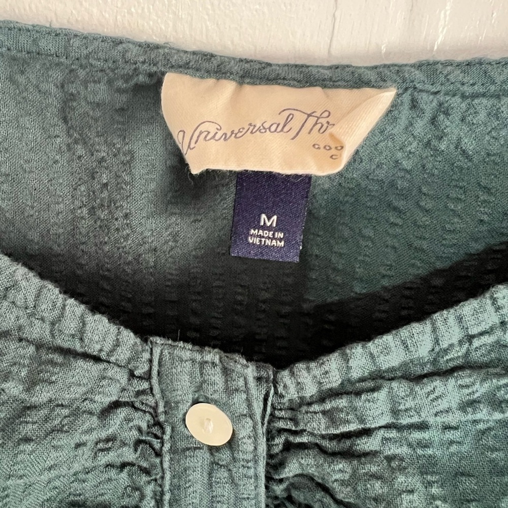 Universal Thread teal cotton boho square neck puf… - image 2